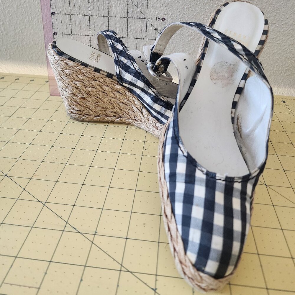 Stuart Weitzman 8N Gingham Slingbacks